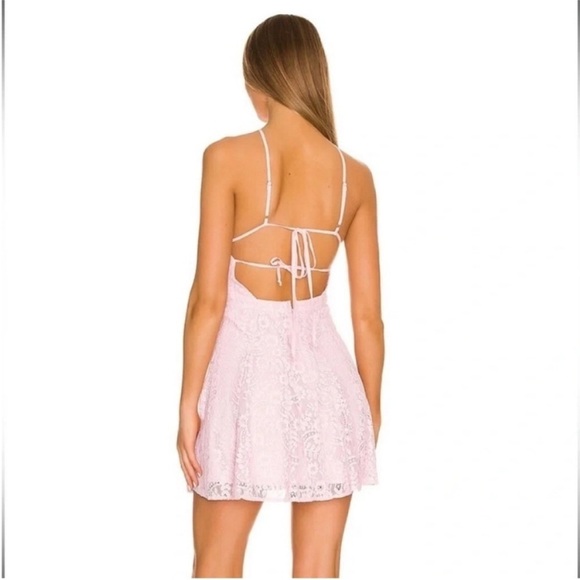 For Love & Lemons Carmela Lace Mini Dress Pink - Picture 2 of 10